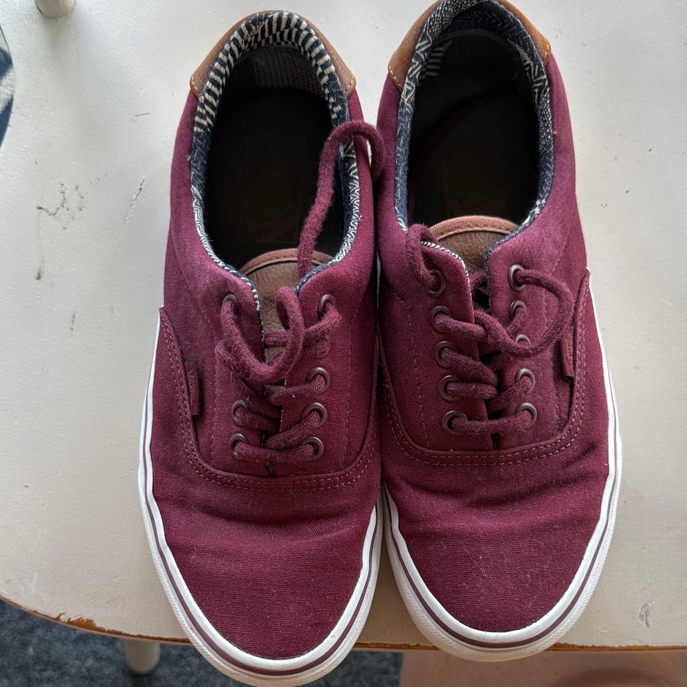 Vans Maroon Canvas Sneakers